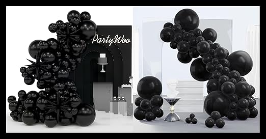 Product image for PartyWoo Black Balloons 110 pcs - 1