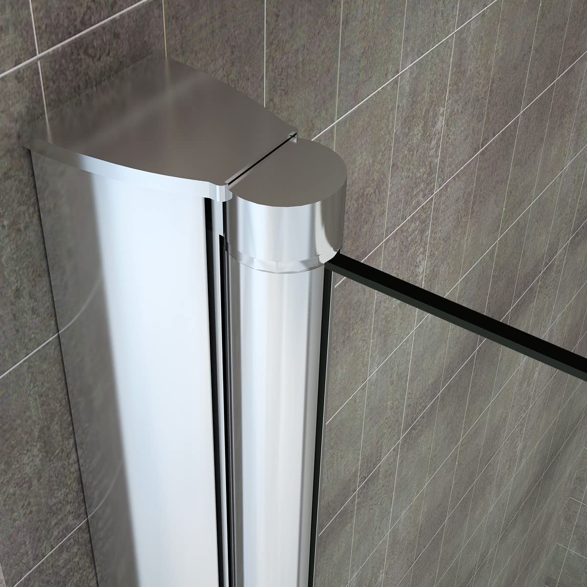 MONA Porte de douche pliante H 195 cm largeur réglable de 68 à 72 cm verre transparent
