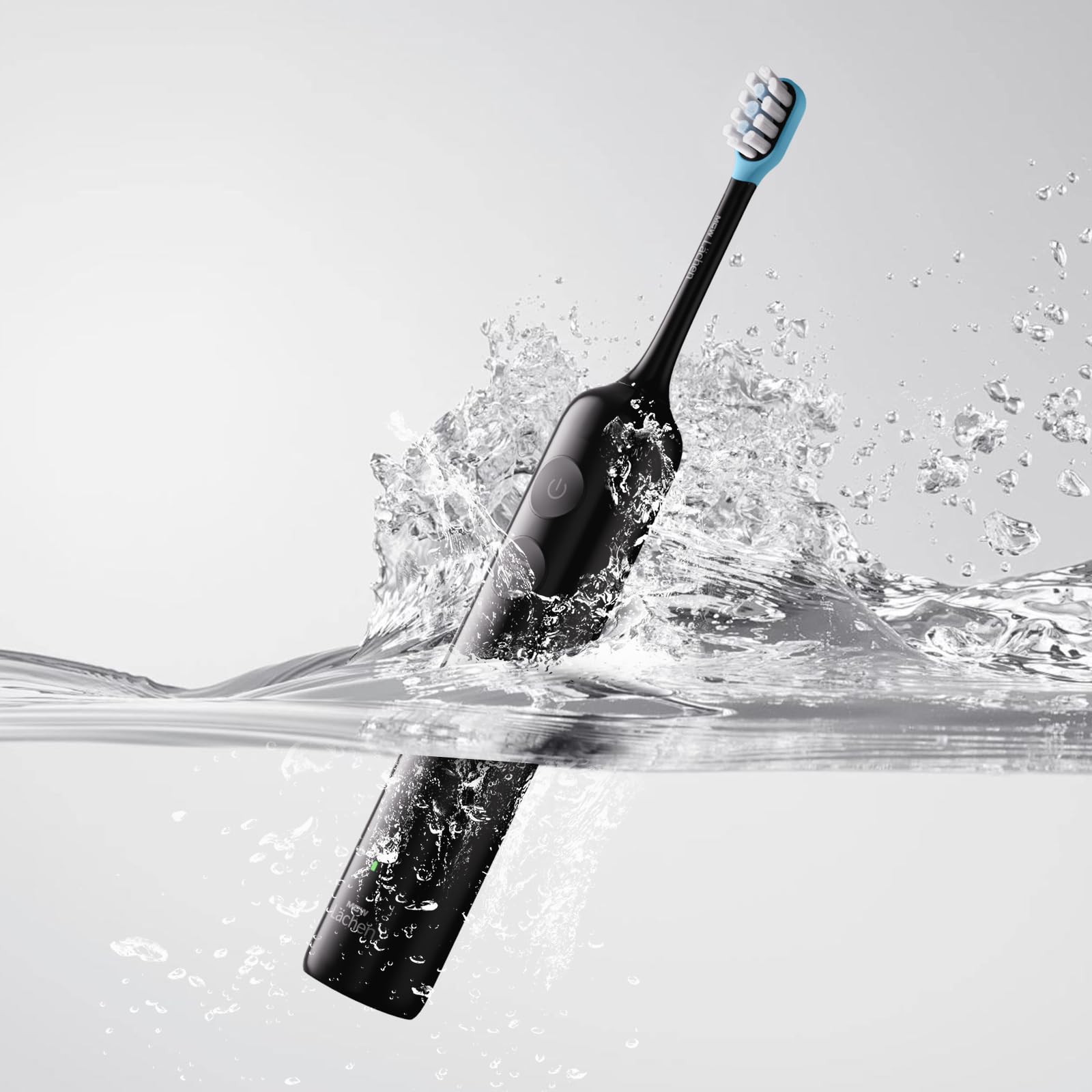 Wave Cepillo de dientes eléctrico MGW Lächen Serie Silencioso Oscilación y Vibración Cepillo de dientes eléctrico sónico con 4 cabezales de cepillo, 3 modos y 3 intensidades de vibración con bolsa de