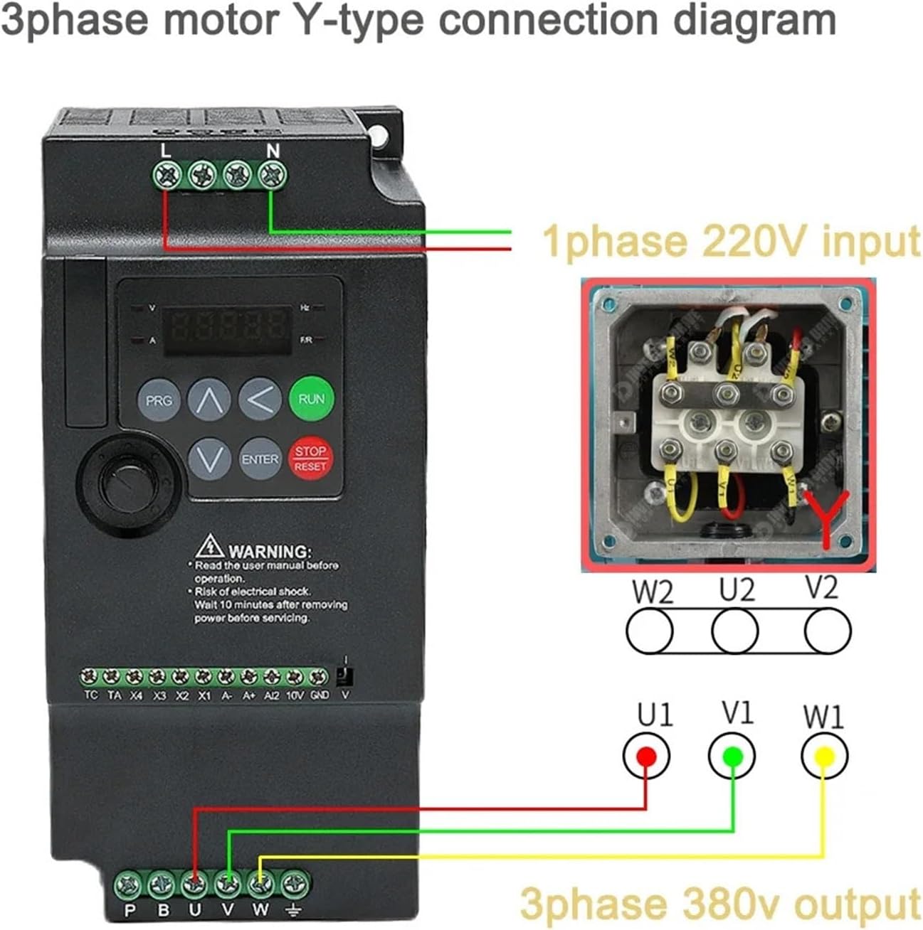 220V to 380V VFD Variable Frequency Drive Converter Inverter 1.5/2.2/3.7/4/5.5/7.5/KW(HE200-1.5KW)