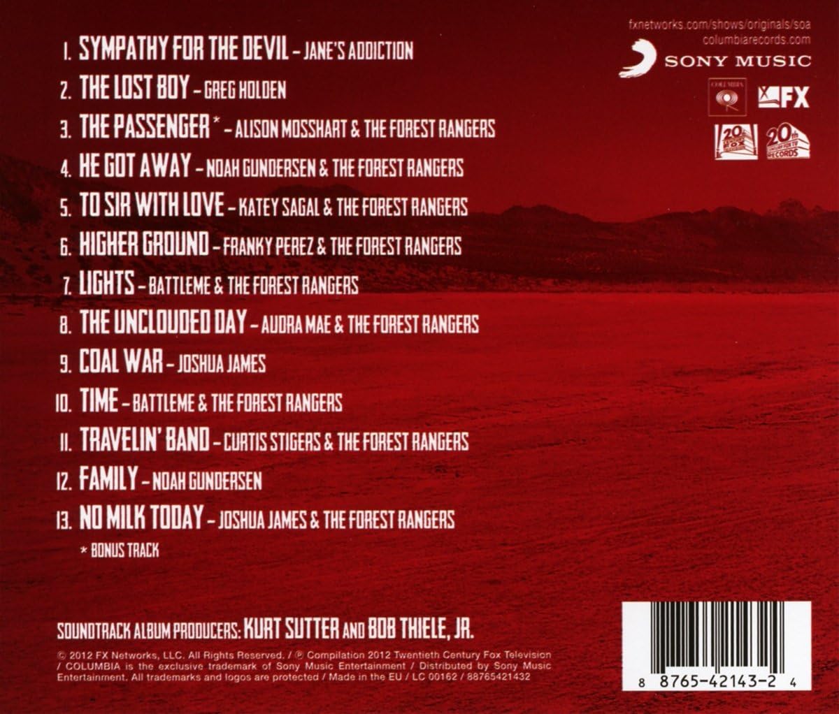 Songs Of Anarchy Vol. 1 - 4 - Music From The Sons Of Anarcy - Original Soundtrack Album Bundling