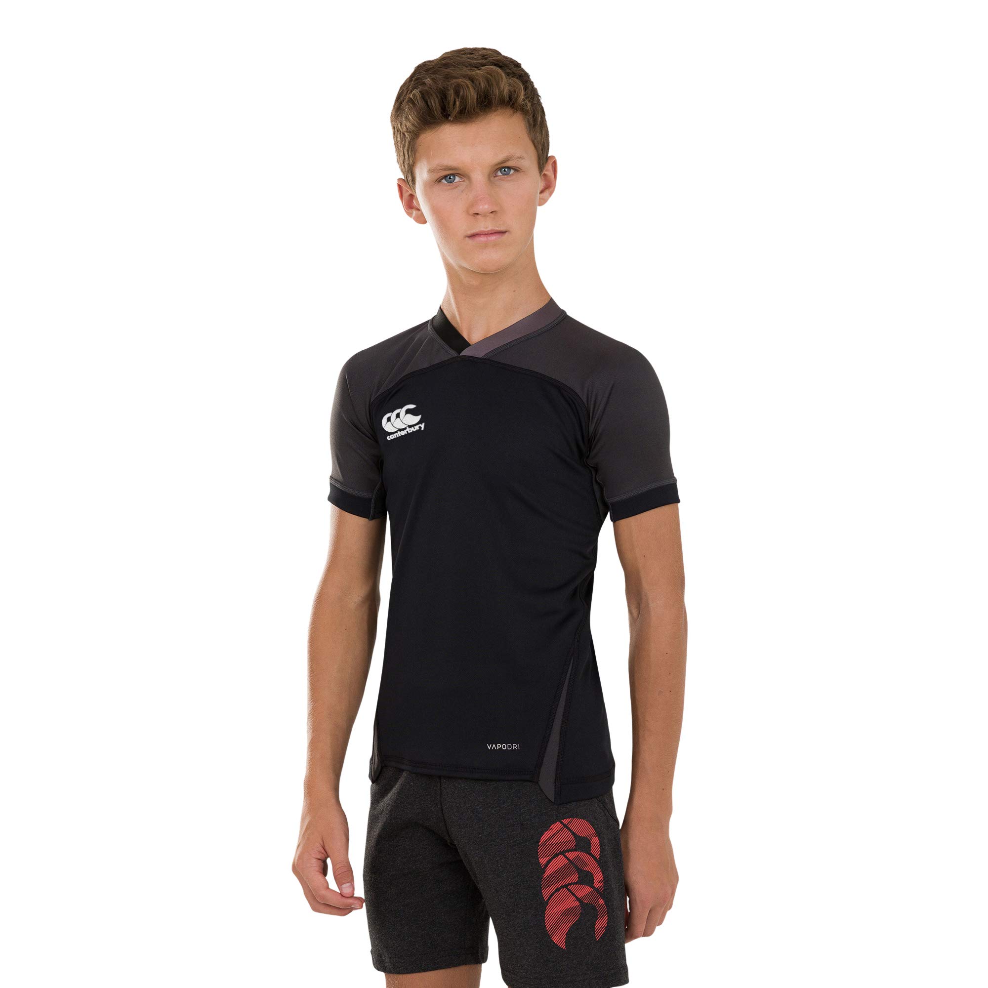 Canterbury Junior Unisex Vapodri Evader Hooped Rugby Jersey | Vapodri Technology | Pro Athletic Fit | Durable Rugby Jersey