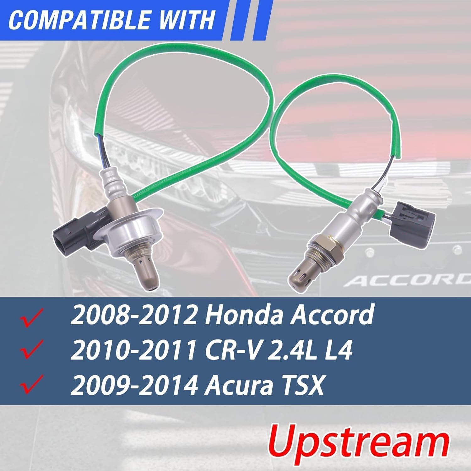 Oxygen O2 Sensor 234-9091 Upstream Compatible with 2008-2012 Honda Accord 2010-2011 CR-V 2009-2014 Acura TSX 2.4L Replaces # 36531-R40-A01