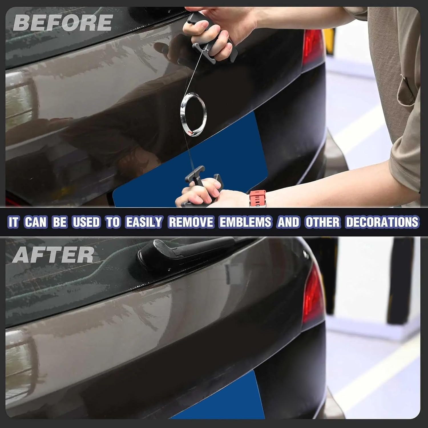 Strong Metal Car Symbol Removal Tool with Ergonomic Handle for Safe Scratch Easy Detaching of Vehicle Signs & Labels