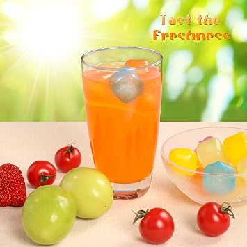 Xgunion Reusable Ice Cubes 25 Pack Colorful Plastic Refreezable Ice Cubes