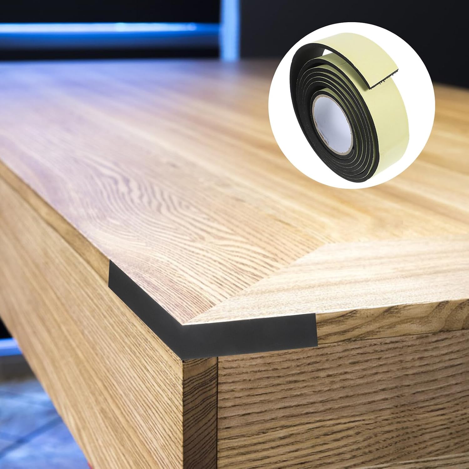 Didiseaon Black Foam Tape Roll, EVA Adhesive Door Weather Stripping