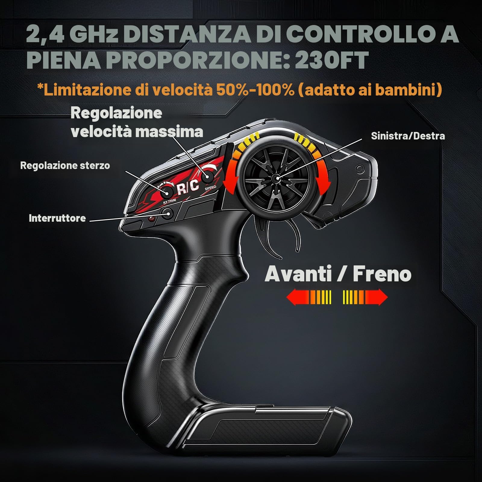 Macchina telecomandata professionale Adulti e Ragazzi 1:18 4x4 RC 36 km/h, auto radiocomandata fuoristrada da esterno, resistente agli spruzzi, con Trasmissione in Metallo e 2 Batterie