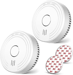 Ecoey Smoke Detector Fire Alarm with Photoelectric Technology, Fire Detector with Test Button and Low Battery Signal, Fire Alarm for Bedroom and Home, FJ136GB, 2 Pack