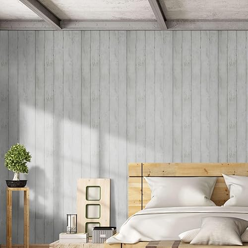 Miniatura 3 de Abyssaly Papel de contacto de madera blanca de 17.71 x 393.7 pulgadas, autoadhesivo, extraíble, papel tapiz para despegar y pegar, para encimera de