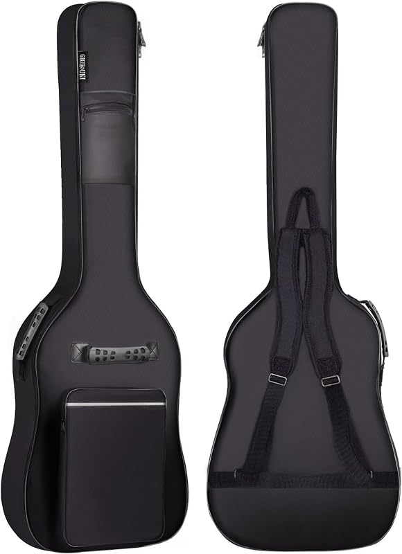 Bass Guitar Case 0.35" Thick Padding,600D Waterproof for Gigs Travel | Bass Guitar Bag Soft Thick Side Handle&Neck Strap,Adjustable Shoulder Straps&Back Hanger Loop,Water-Resistant Oxford Fabric