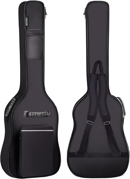 GIGKOUKI Bass Guitar Bag Gig Bag 0.3in Padding Black Padded Waterproof Backpack Soft Electric Bass Case White