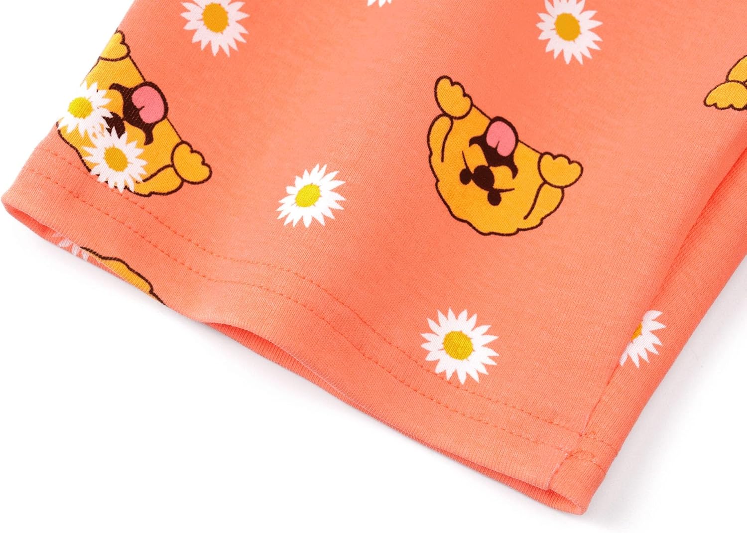 Topgal Girls Cotton Knit Pajamas Toddler Summer Top & Shorts Sung Fit Cartoon Print Sleepwear Clothes Set Size 4-14 - Image 6