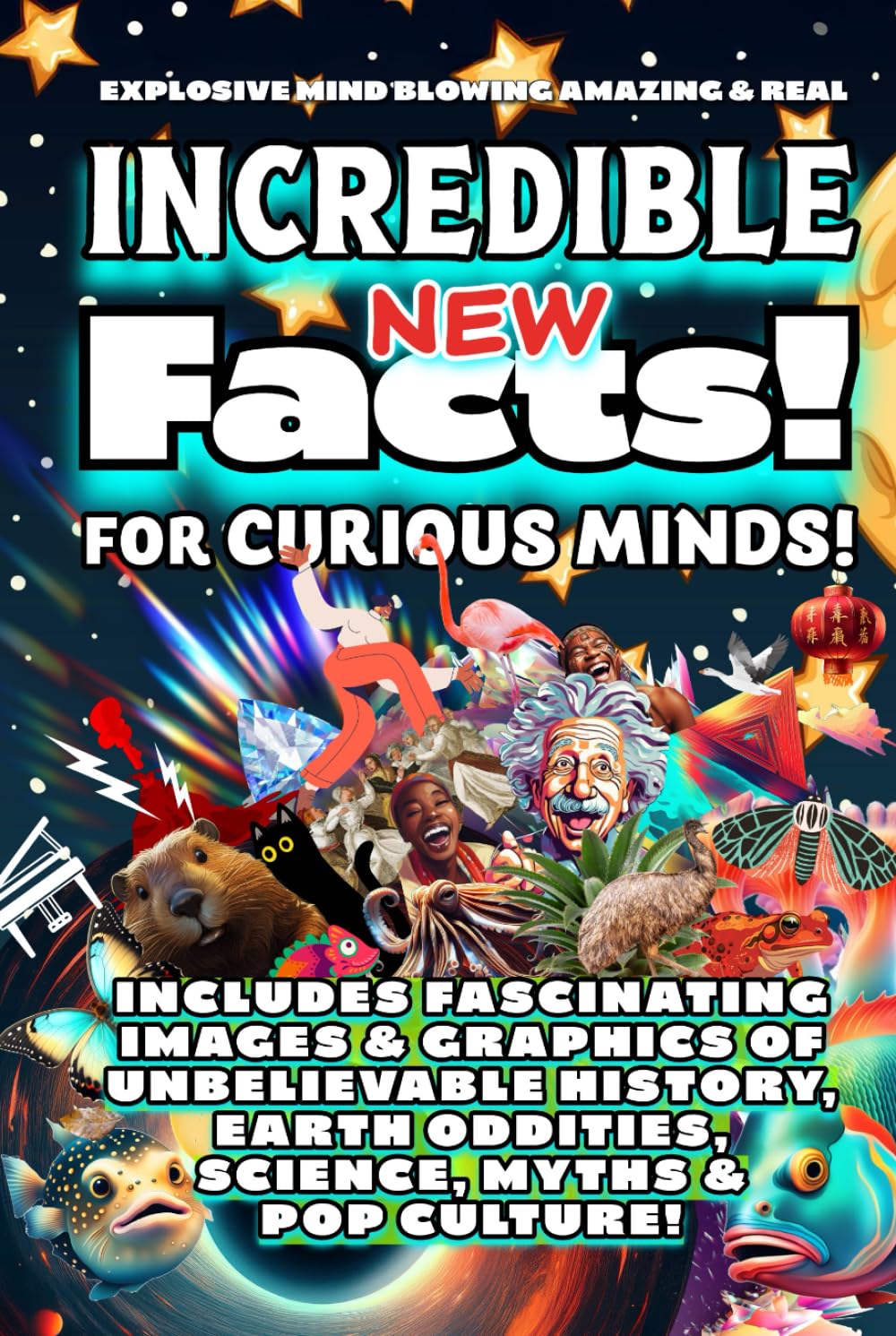 Explosive Mind-Blowing Amazing & Real Incredible New Facts! For Curious Minds!: Includes Fascinating Images & Graphics of Unbelievable History, Earth Oddities, Science, Myths & Pop Culture!      Hardcover – December 24, 2024