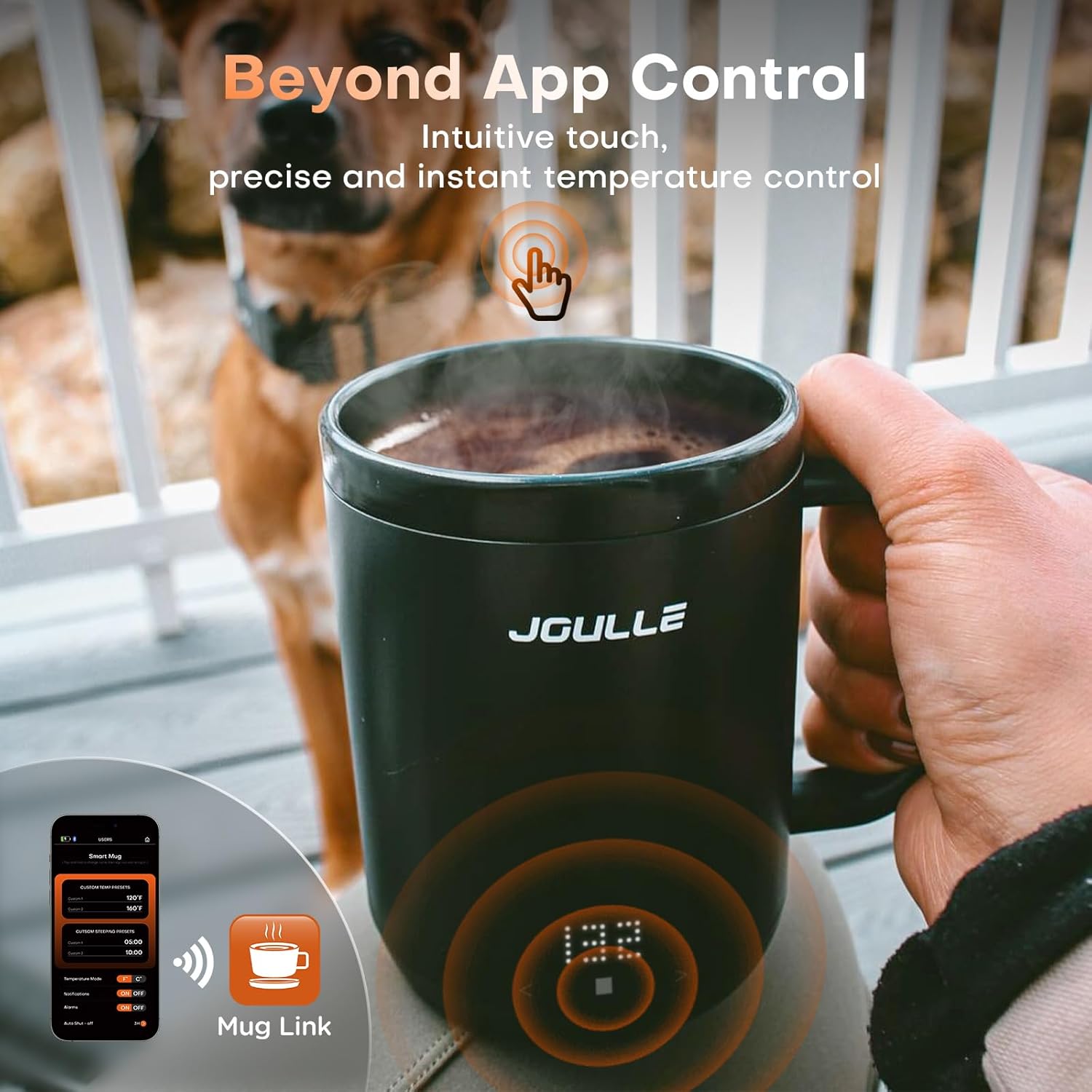 Coffee Mug Warmer Set for Desk, Electric Coffee Cup Warmer with Temperature Control & Self-Heating for Coffee, Beverage, Milk, Tea, LED Temp and Battery Level Display, 14oz (Cup Included)