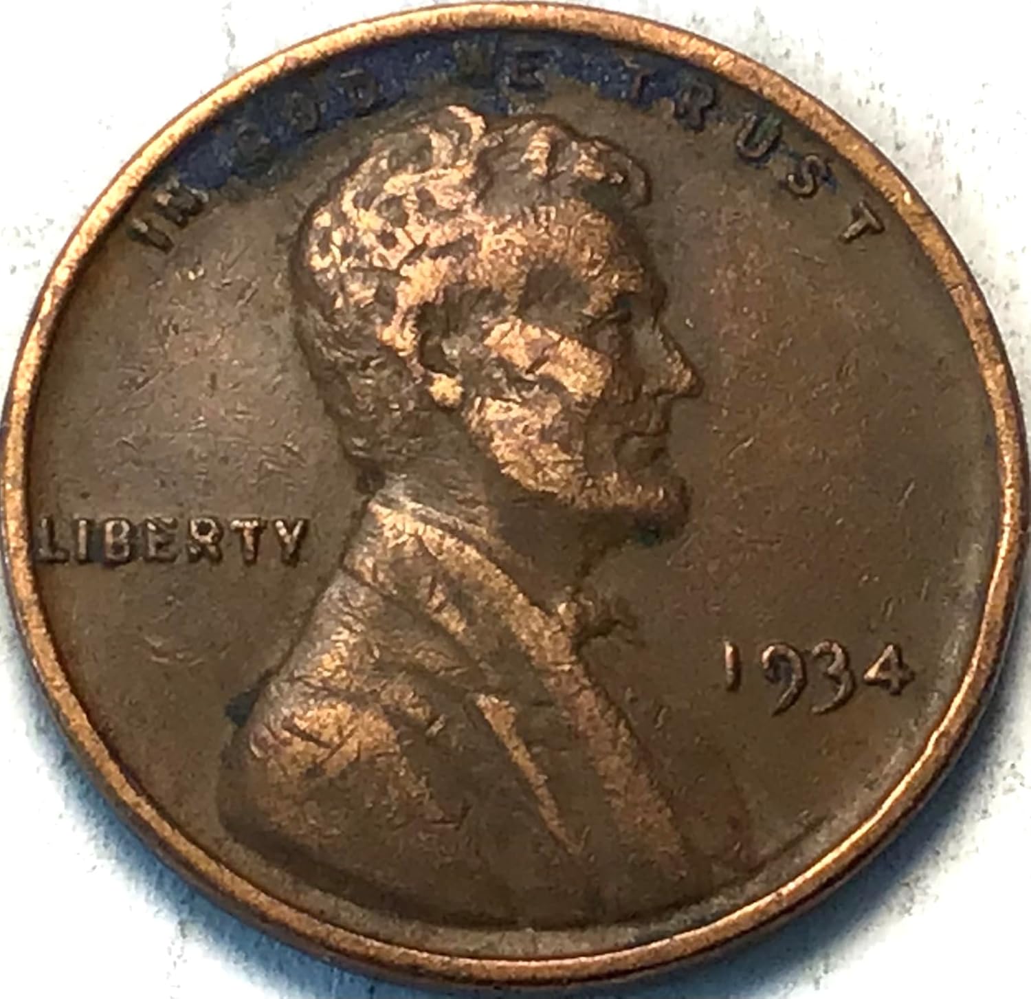 1934 P Lincoln Wheat Cent Penny Seller Very Fine Thumbnail