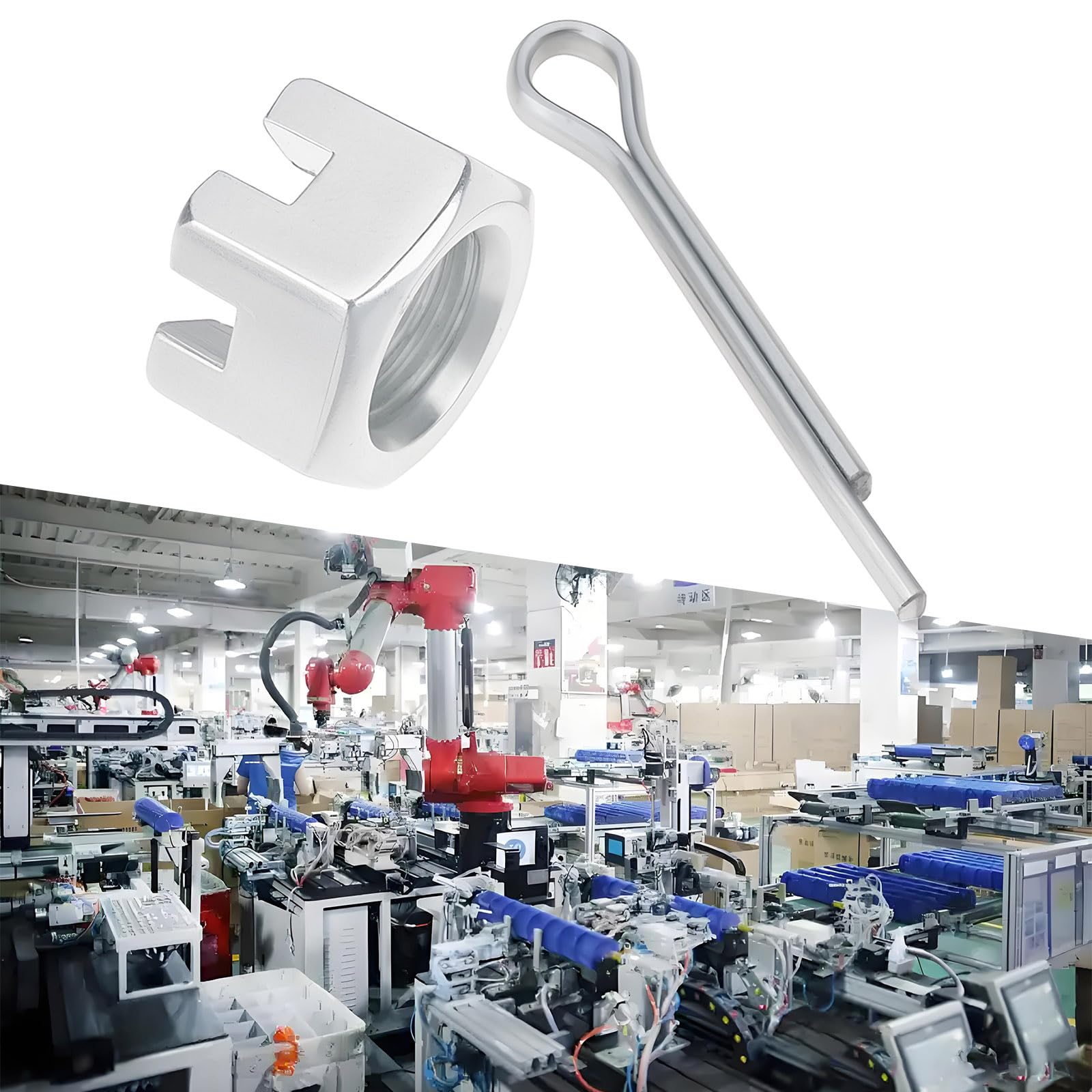 Image secondaire de Lot de 20 Écrous Crénelés Hexagonaux M14 avec Goupilles Fendues - OTOTEC