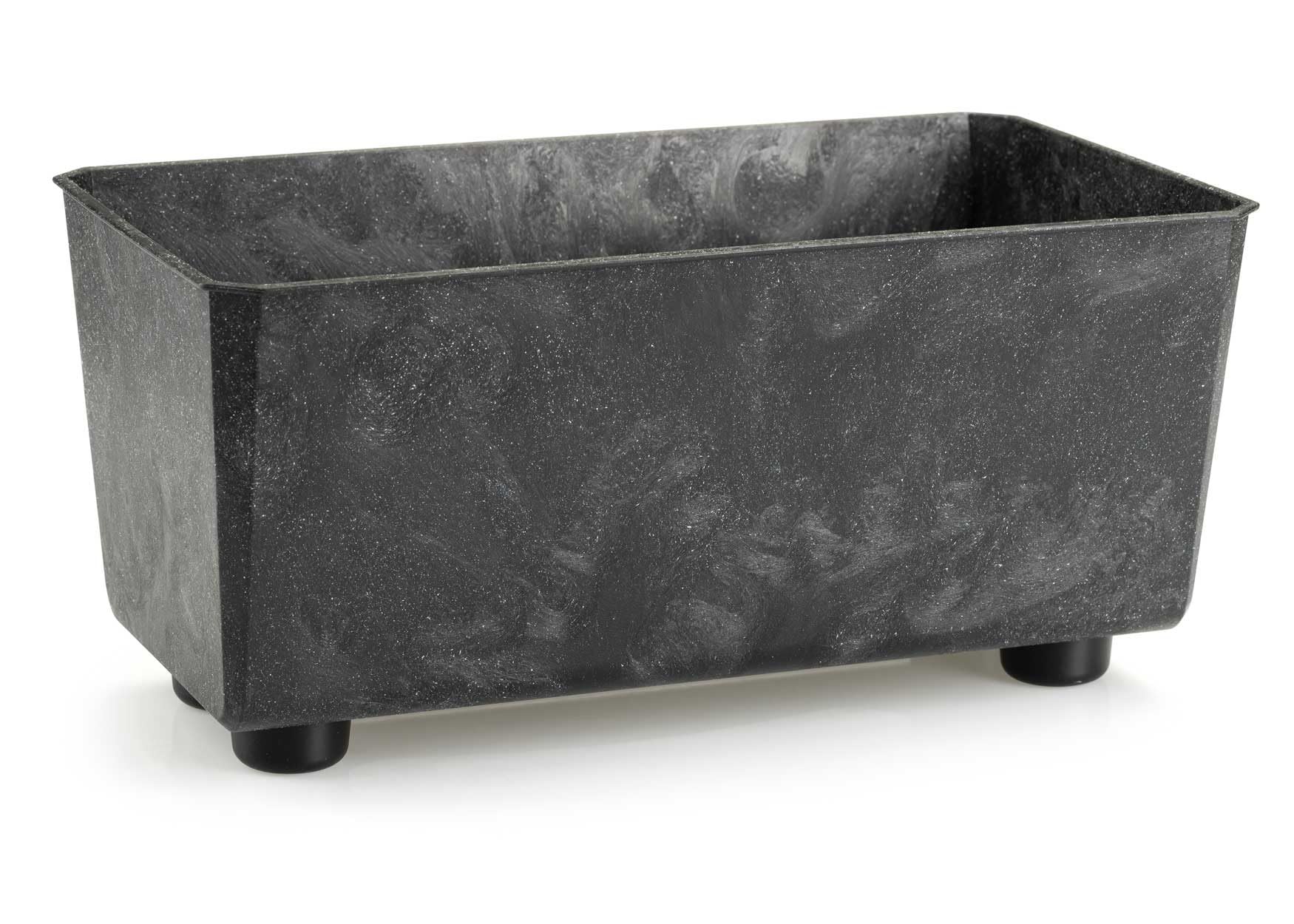 HowHomely Flower Pot Black Concrete Look Flower Planter 28 x 17 x 14 cm Durable and Lightweight Planter for Decoration Living Room Bedroom Bathroom or Office Modern Decoration