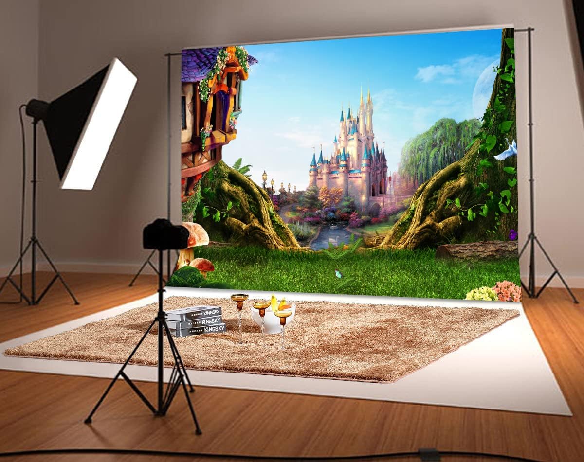 Exсluѕіvе Dіѕсоunt 70% Prісе SDDSER Magical Castle Backdrop Enchanted Forest Princess Palace Photo Backdrop Fairytale Castle Photography Backdrop for Royal Theme Kids Girl Birthday Party Photo Video Photoshoot Flannel 7x5ft