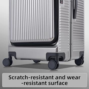 Kaleenie 2 pieces 20/29 Aluminum Frame Carry On and Checked Luggage Set with Side Opening,Lightweight Hardshell ABS+PC Trunk Suitcase with TSA Lock,360 Universal Wheels & Adjustable Handle,Dark Gray