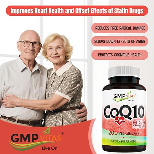 Miniatura 5 de CoQ10 500 mg, suplemento de coenzima Q10 de alta potencia, 200 cápsulas vegetarianas (suministro para 6 meses) apoya la salud del corazón, energía y