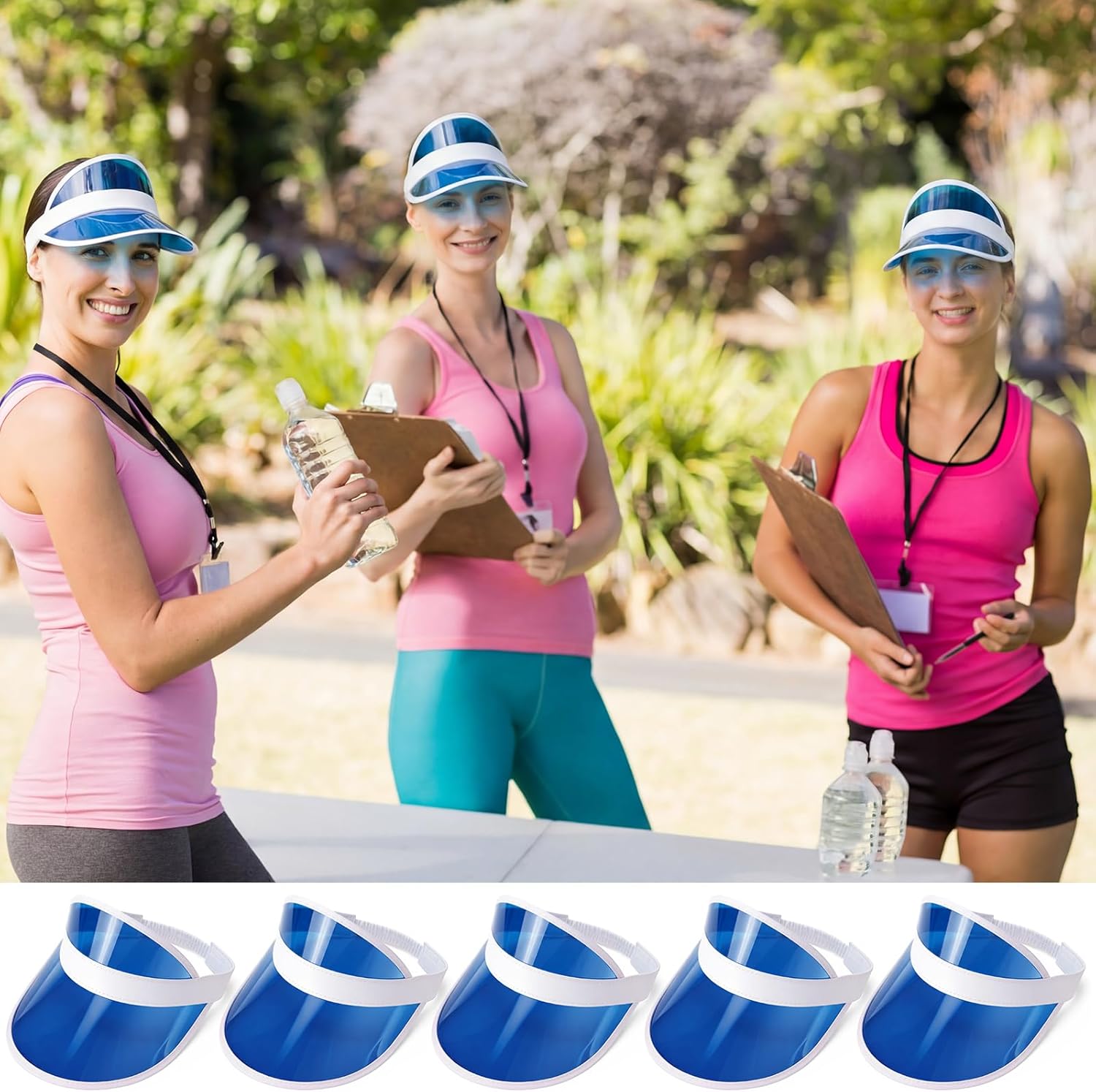 Tarpop Poker Visors Hats Bulk Casino Bingo Visor Casino Dealer Clear Plastic Sun Golf Hats for Women Men - Image 5