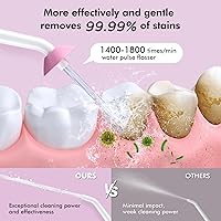 Vista 11 de Demita Irrigador dental inalámbrico para dientes, 10.1 fl oz, 3 modos, 5 puntas de chorro, púa eléctrica portátil para adultos, kit de limpieza