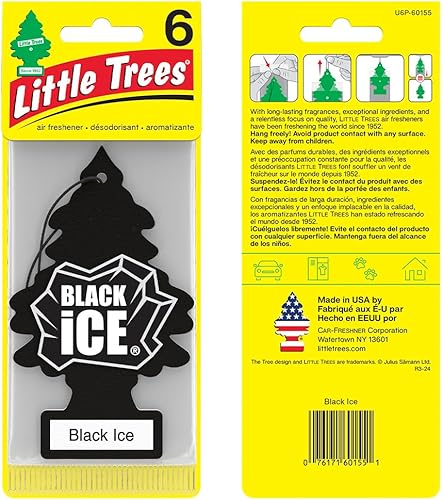 Miniatura 72 de Little Trees - Ambientador de árbol colgante que proporciona un aroma de larga duración para auto u hogar. Aroma Leather, 4 paquetes de 6