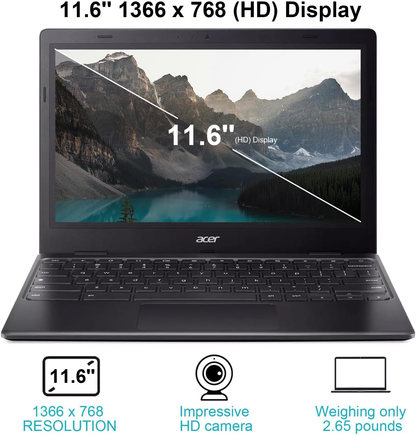 Acer Chromebook 311 Slim Light Laptop for Business, 11.6" HD Display, Intel Celeron N4500(Up to 2.8GHz), 4GB RAM 64GB eMMC, Intel UHD Graphics, Long Battery Life, HD Webcam, WiFi, Bluetooth, Chrome OS