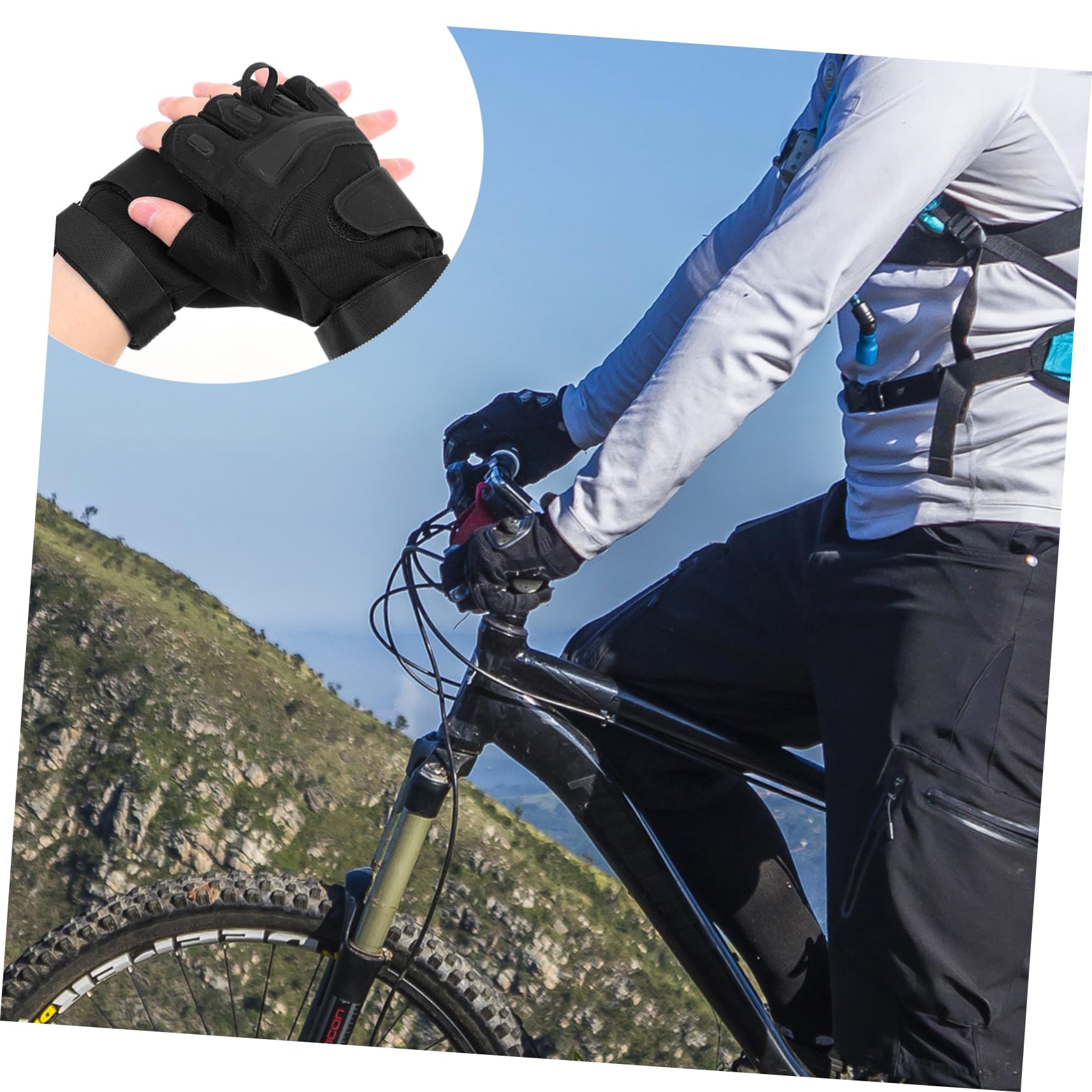 Guantes de Ciclismo Fitness Guantes Calentadores de Manos Mitones sin Respirable guantillas Gimnasio Gym Gloves Accesorios Deportivos Accesorios para Bicicletas Nylon
