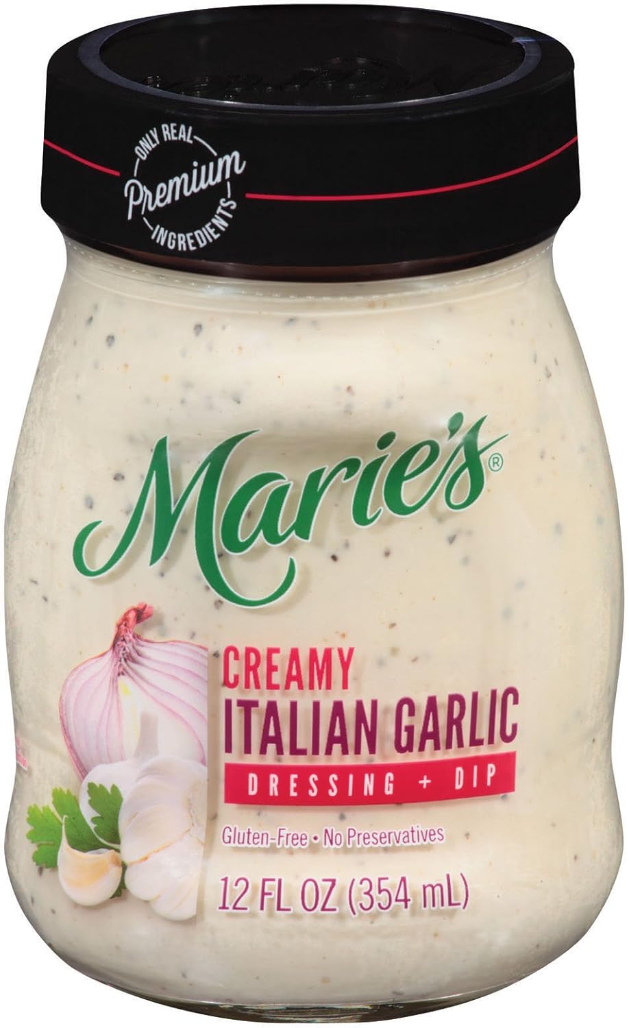 Marie's Creamy Italian Garlic Dressing, 12 oz - Preservative-Free, Bold Flavor for Salads & Sandwiches