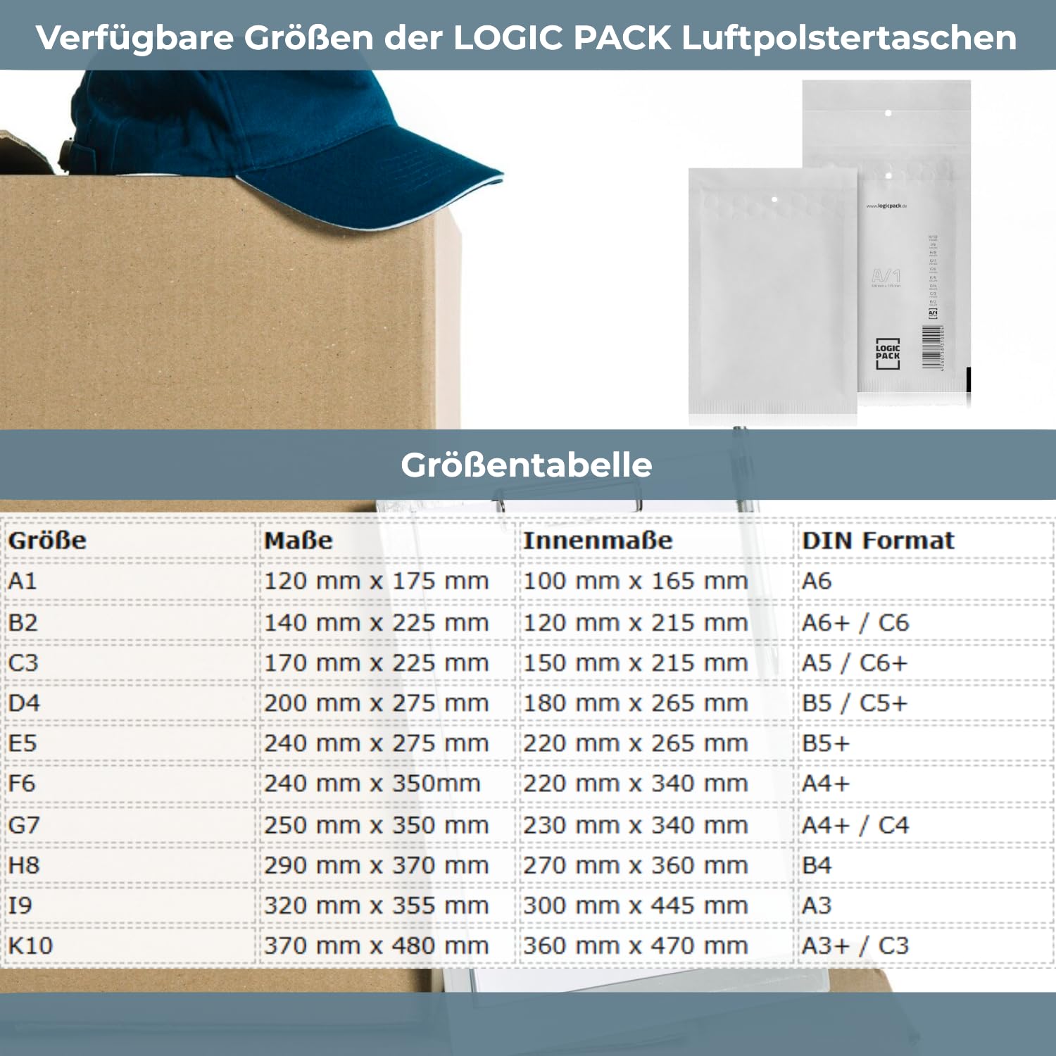 100 Luftpolsterumschläge Versandtaschen Luftpolster C3 170 x 225 mm Weiß, Luftpolstertaschen Haftklebend Gepolsterte Briefumschläge Premium Umschläge Polsterumschläge geeignet für DIN A5