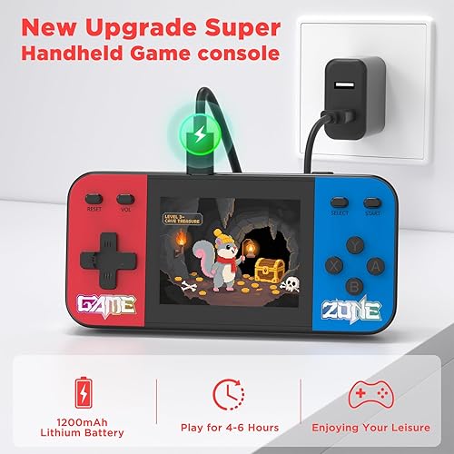 Miniatura 5 de Consola de juegos de mano para niños, 240 videojuegos retro precargados con pantalla LCD 3.0, batería recargable, mini juguete electrónico, regalo