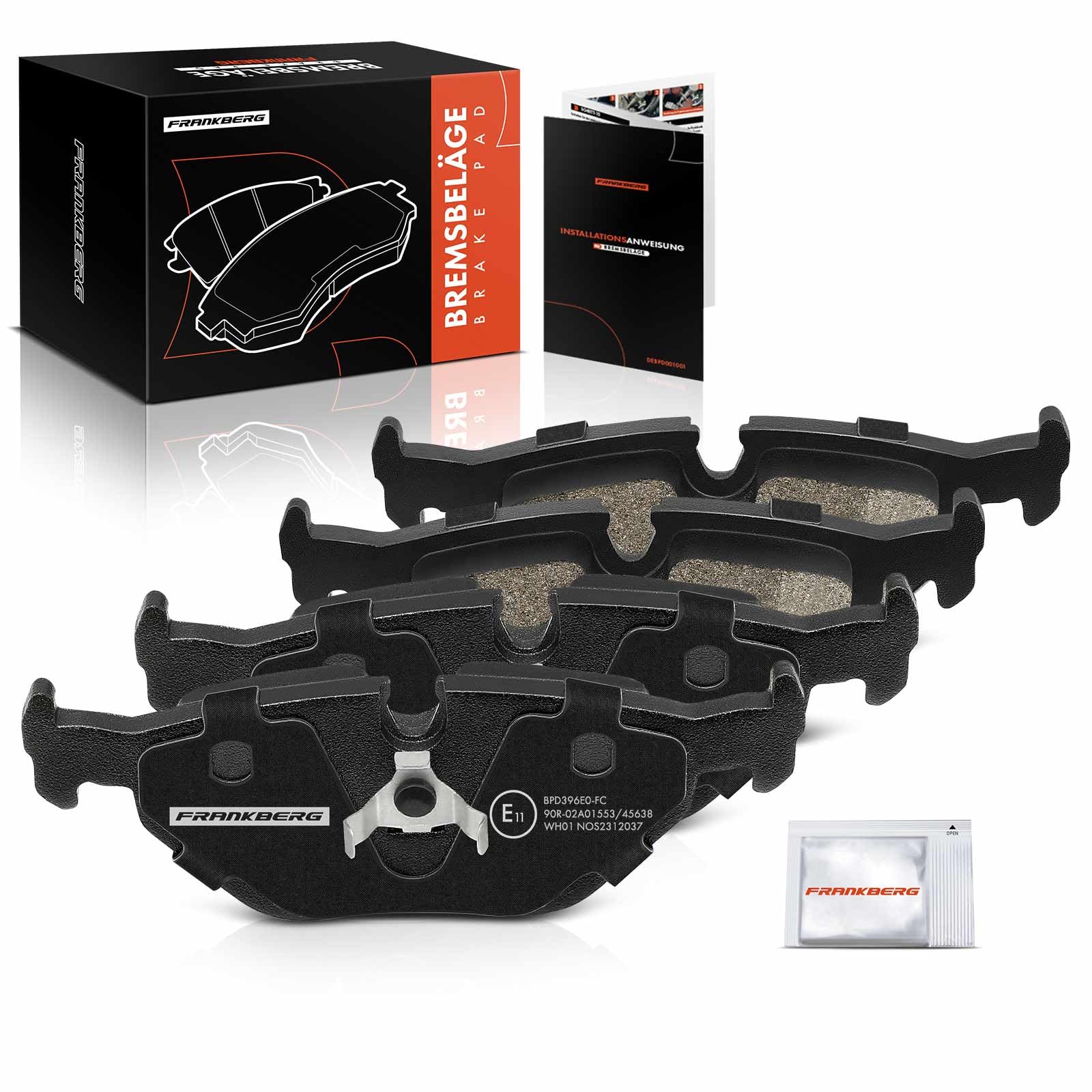 Frankberg Brake Pad Set Compatible with 3 Series E36 316-328 1.6L-2.8L 1990-1998 Z3 Coupe E36 2.8L 3.0L 1998-2003 9-5 Estate YS3E 2.0L-3.0L 1998-2009 Replacement #342## 11160340