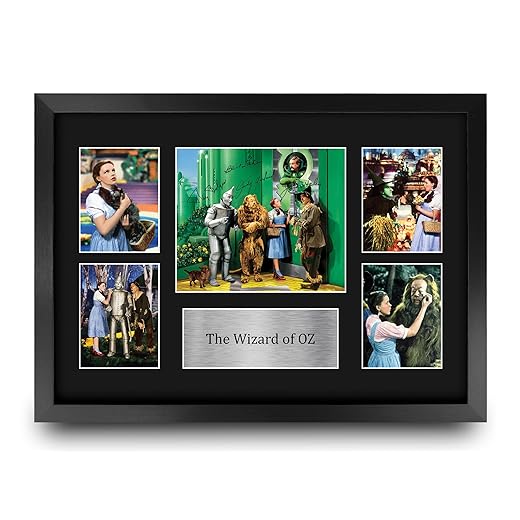 HWC Trading The Wizard of Oz Gifts Printed Signed Autograph Presentation Display Montage for Movie Memorabilia Fans - 16" x 12" Framed