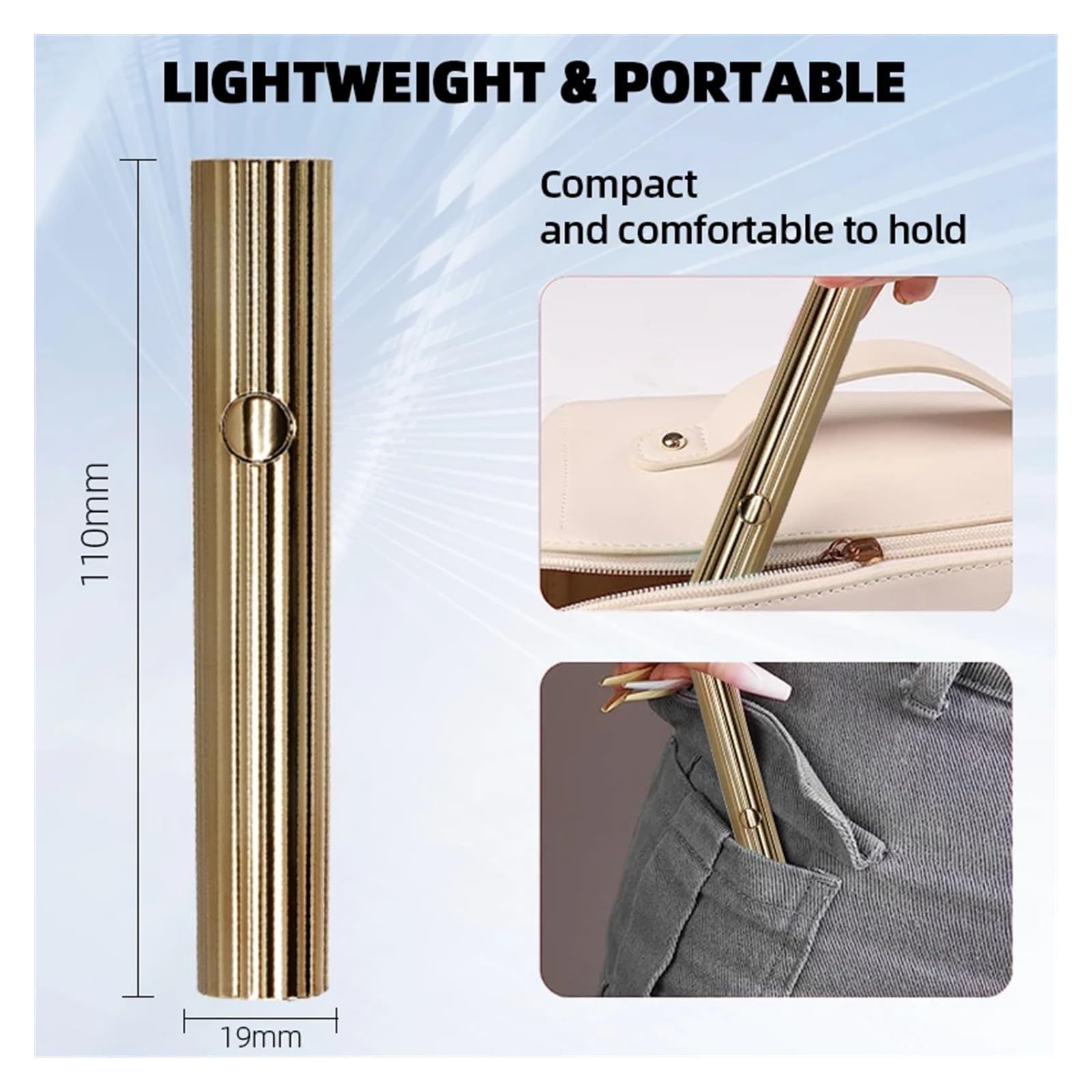 Lampada per polimerizzazione in resina UV, Mini essiccatori for unghie LED UV 3W Lampada portatile for asciugatura rapida delle unghie Mini torcia elettrica ricaricabile USB for strumenti for saloni d