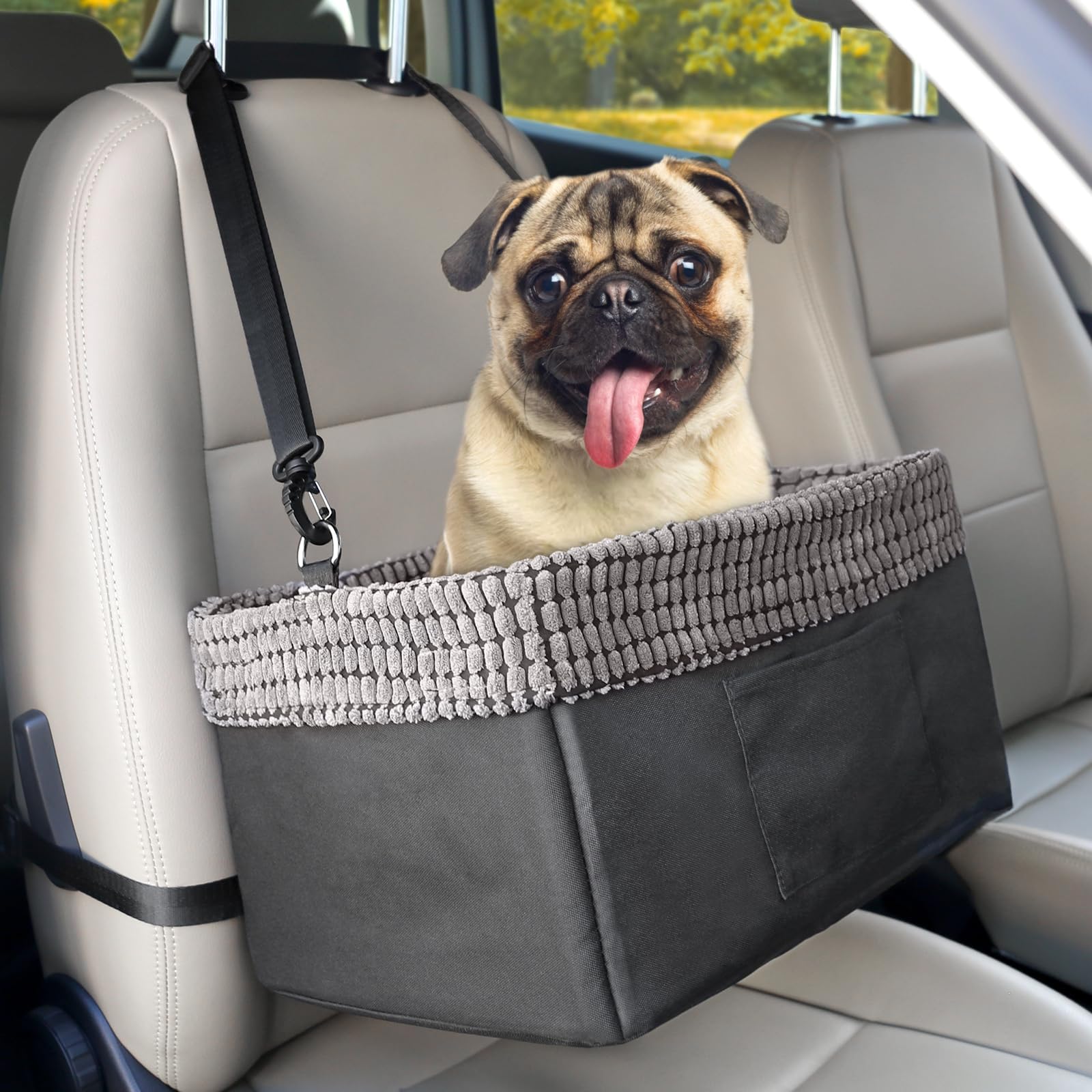 Siège Auto Apaisant pour Chiens Sûr et Facile à Installer