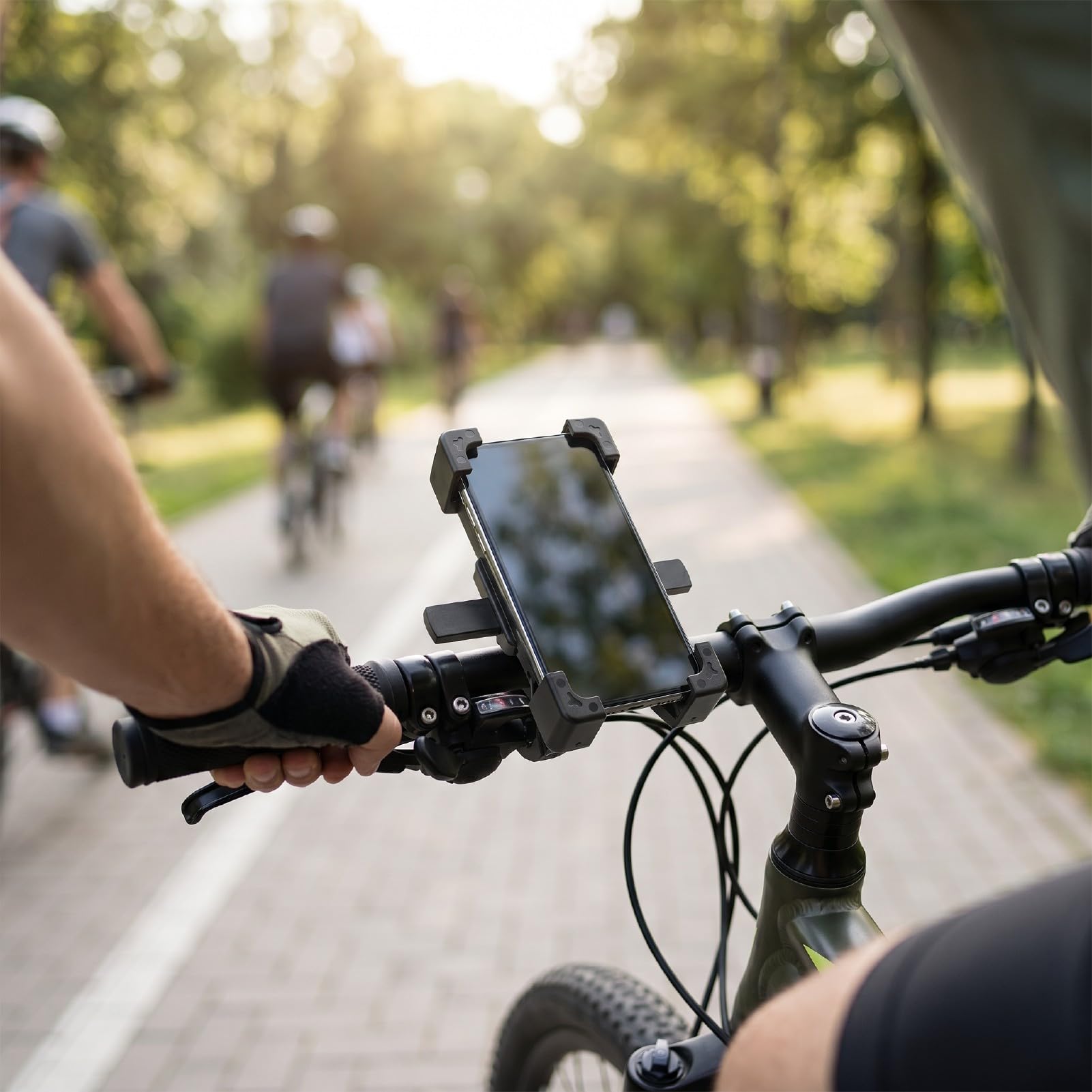 Yctze Supporto per Telefono per Moto Blocco Automatico Anti Vibrazione 4,7-7 Pollici (Tipo di manubrio, adatto per manubri da 20-28 mm)