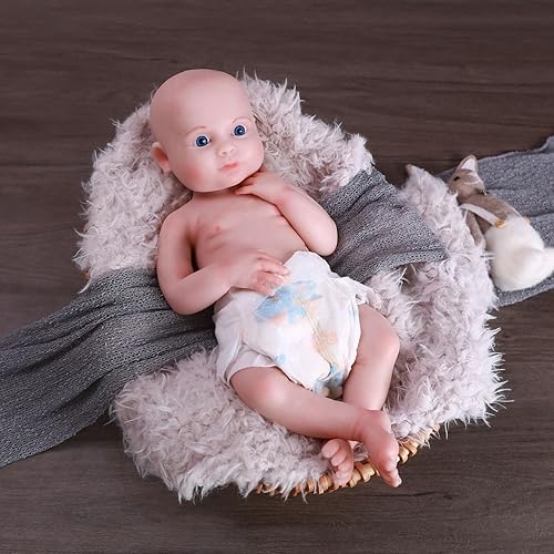 Miniatura 4 de SERENDOLL Muñeca de bebé Reborn de silicona de 17 pulgadas muñecas de cuerpo suave Reborn de silicona suave que se ven reales muñecas de vinilo no