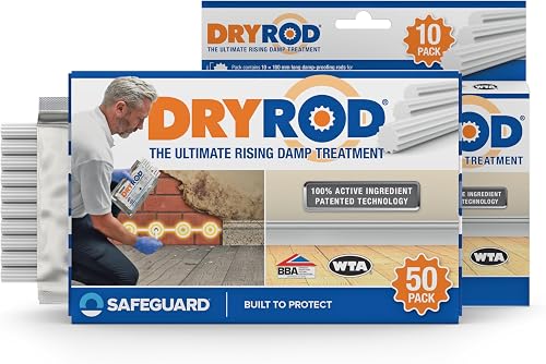 Dryrod DPC Damp Proofing Rods (10 Pack x 3) - BBA-Approved Rising Damp Treatment in Walls, Stronger Than DPC Injection Creams. Coverage 3.6m
