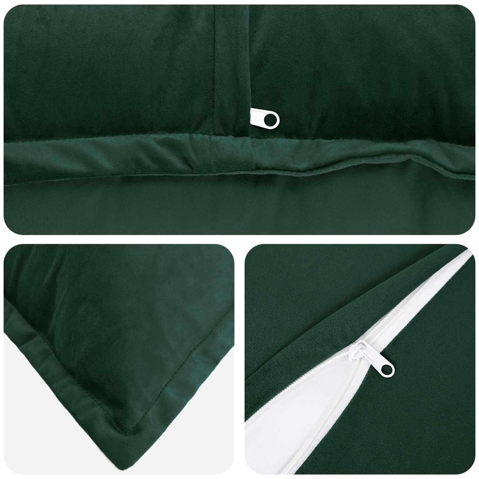 Gecheer Kissenbezug, Samt mit Reißverschluss abnehmbar waschbar, 6 Stück 50x70 cm Dunkelgrün for Wohnzimmer Schlafzimmer Deko
