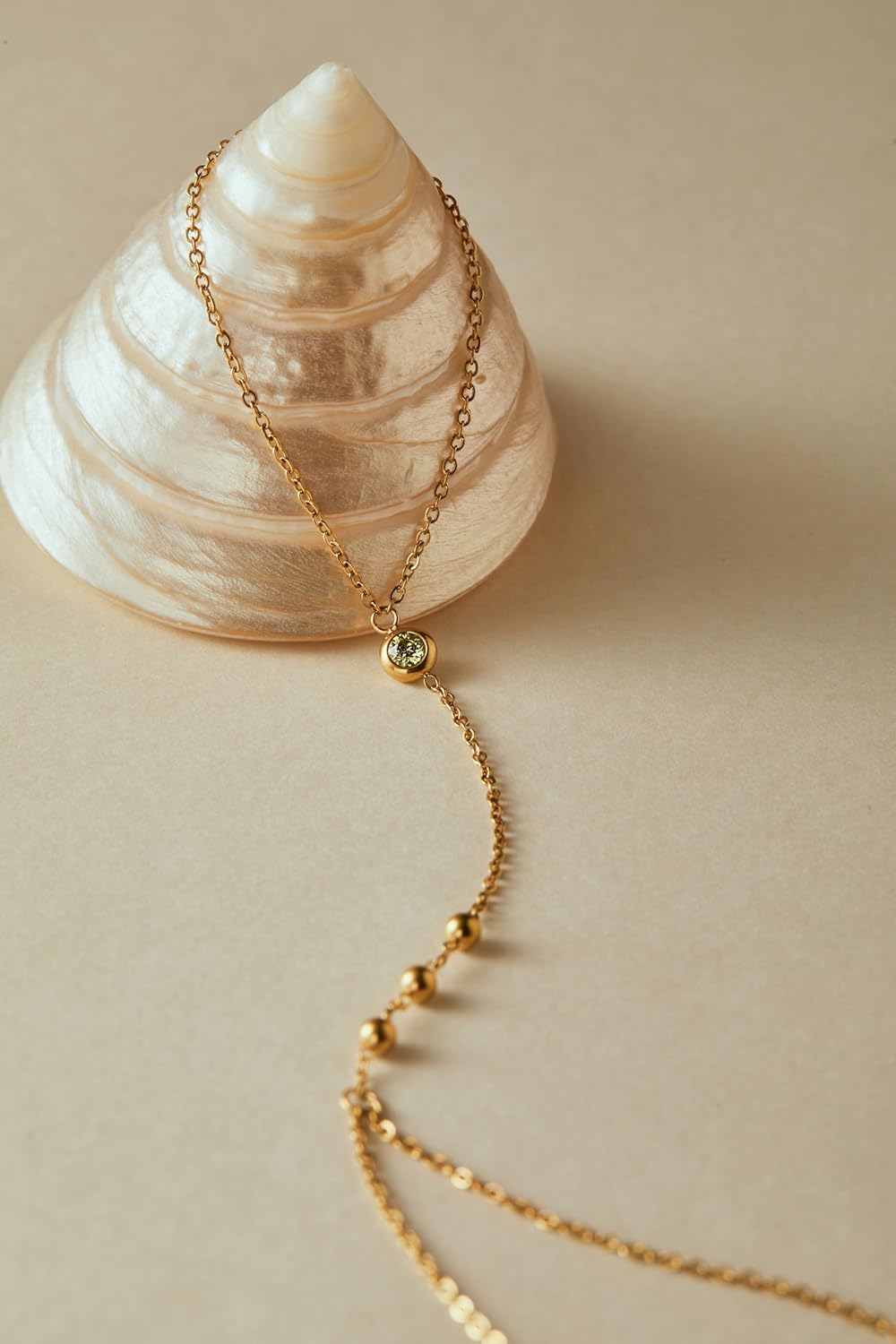 Ruvel Birthstone Hand Chain for Women,18K PVD Gold Plated Stainless Steel, Adjustable Finger Ring Bracelet, Dainty Hand Jewelry