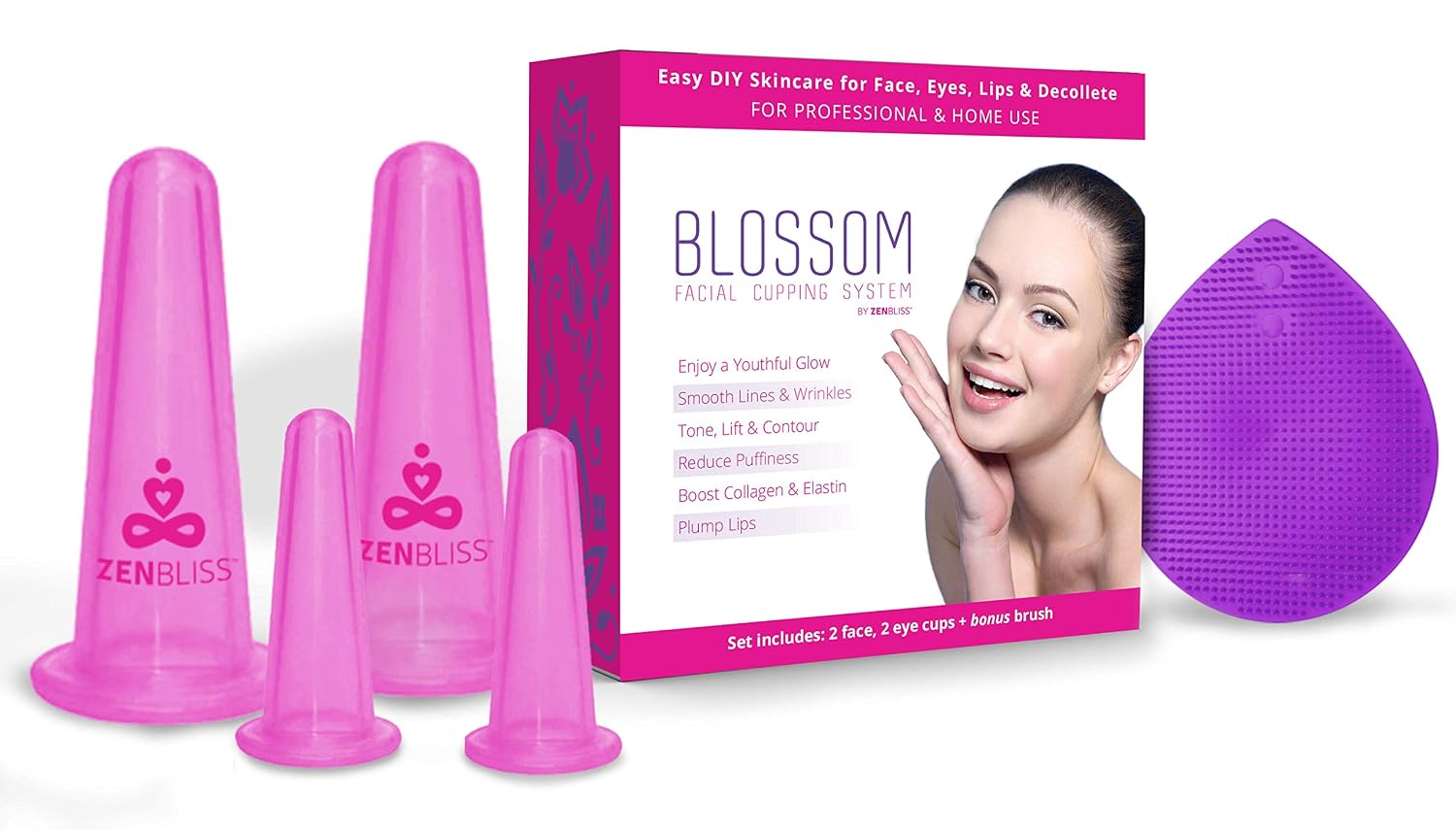 Facial Cupping Set for Face Eyes and Lips Silicone Cupping Therapy Antiaging Skincare