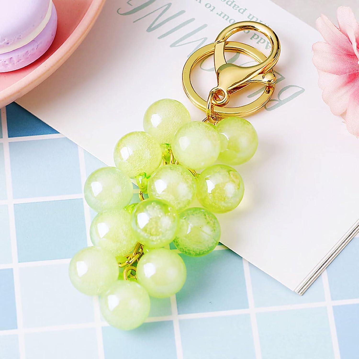 Cute Grape Keychain Pendant,Bag Charms, Handbag Charms for Purses,Key Chains Accessories Decor for Women Gifts - Image 2