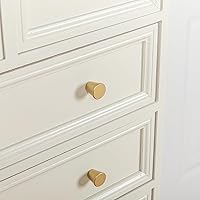 Vista 3 de homdiy Paquete de 25 pomos dorados de latón cepillado para gabinetes, tiradores pequeños para cajones, accesorios redondos dorados para gabinetes