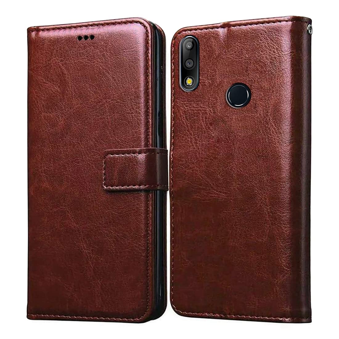 Casotec Flip Cover for Asus ZenFone Max Pro M2 | Premium Leather Finish | Inbuilt Pockets & Stand | Flip Case for Asus ZenFone Max Pro M2 (Brown) (B09QL3HQ1R) Amazon Price History, Amazon Price Tracker