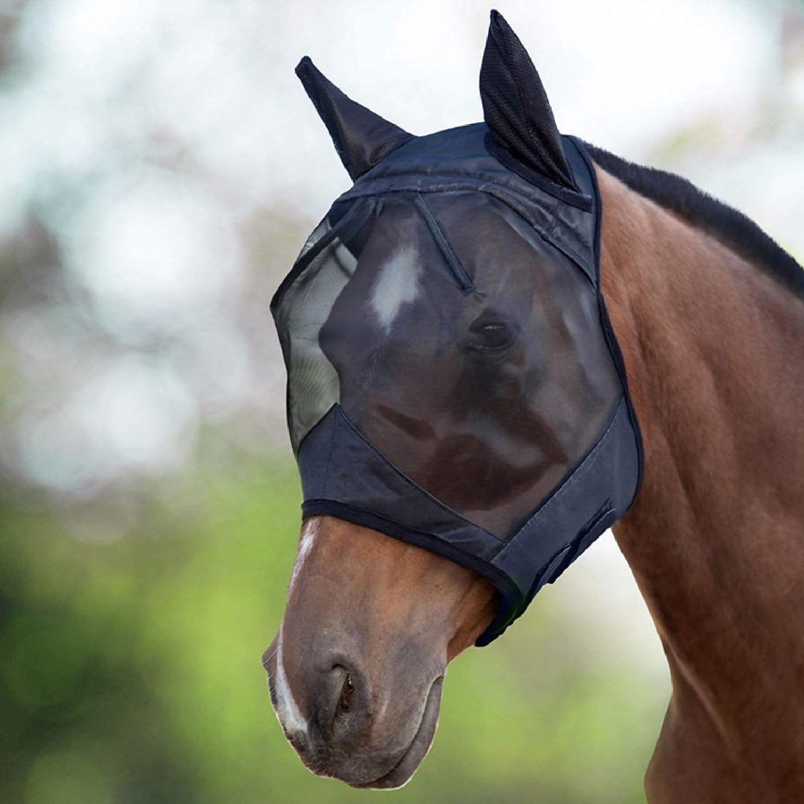 10 Stück Pferde-Fliegenmaske, anpassbare Gesichtsmasken für Pferde, super bequeme Fliegenmasken für Pferde mit verstellbarem UV-Schutz und Atmungsaktivität, für alle Arten von Pferden im Stall