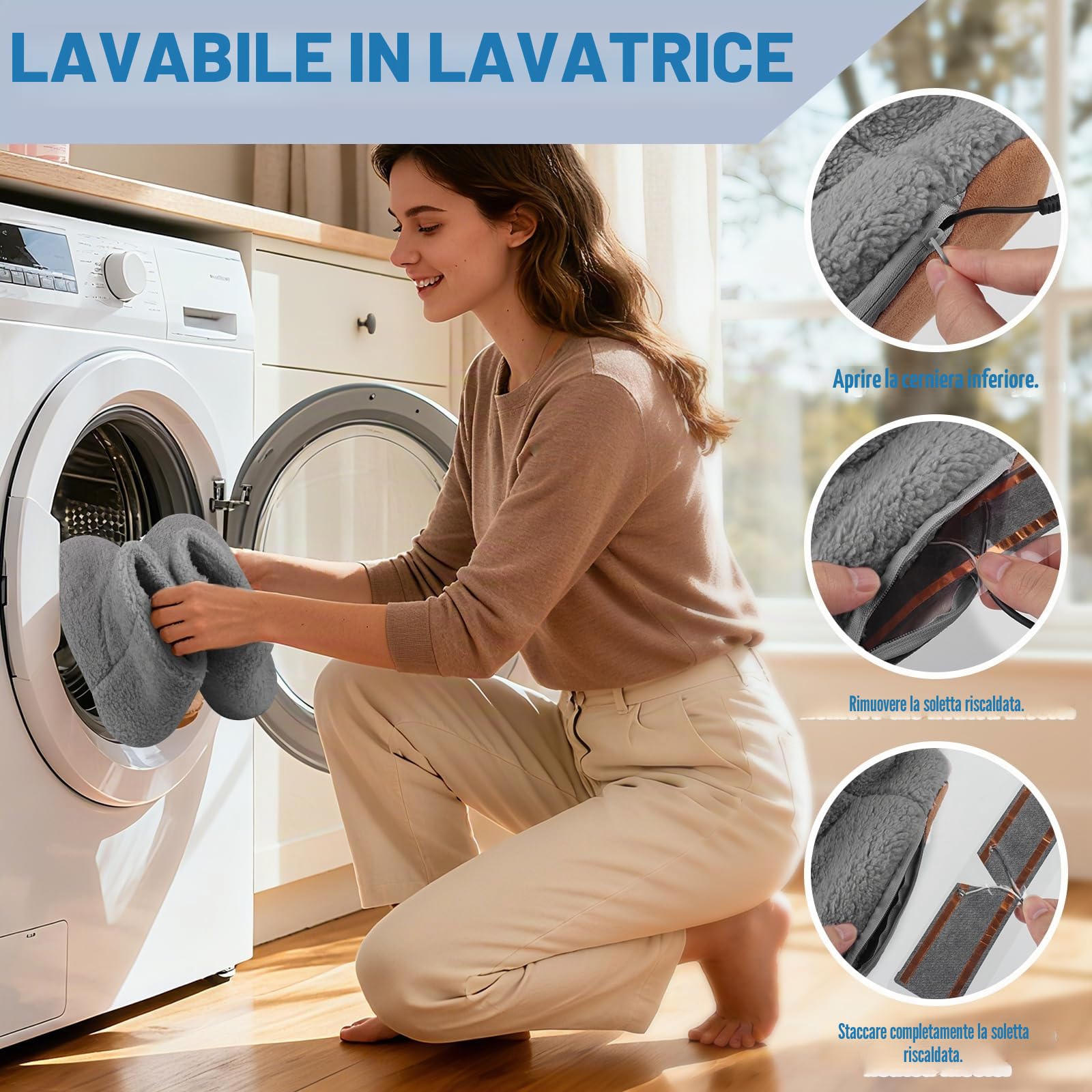 Mineup Pantofole Riscaldate Elettricamente, Scaldapiedi Elettrico Riscaldato, Scaldapiedi Riscaldate USB, Riscaldat Piedi Scalda Per Uomini Donne Uso Interno, Pad Riscaldante Per Donne Uomini (39-43)
