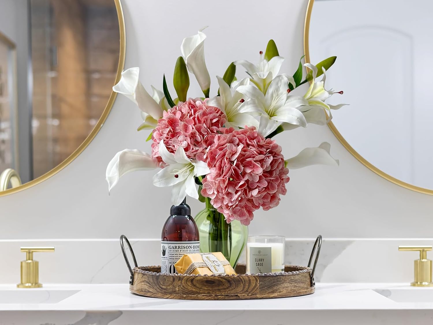 YalzoneMet 2 Pcs White Stargazer Lily Artificial Flowers for Decoration, 28 inch Long Stems Real Touch latex Fake Flowers, Faux Silk Easter Lily for Spring Indoor Home Office Wedding Table Centerpiece - Image 3