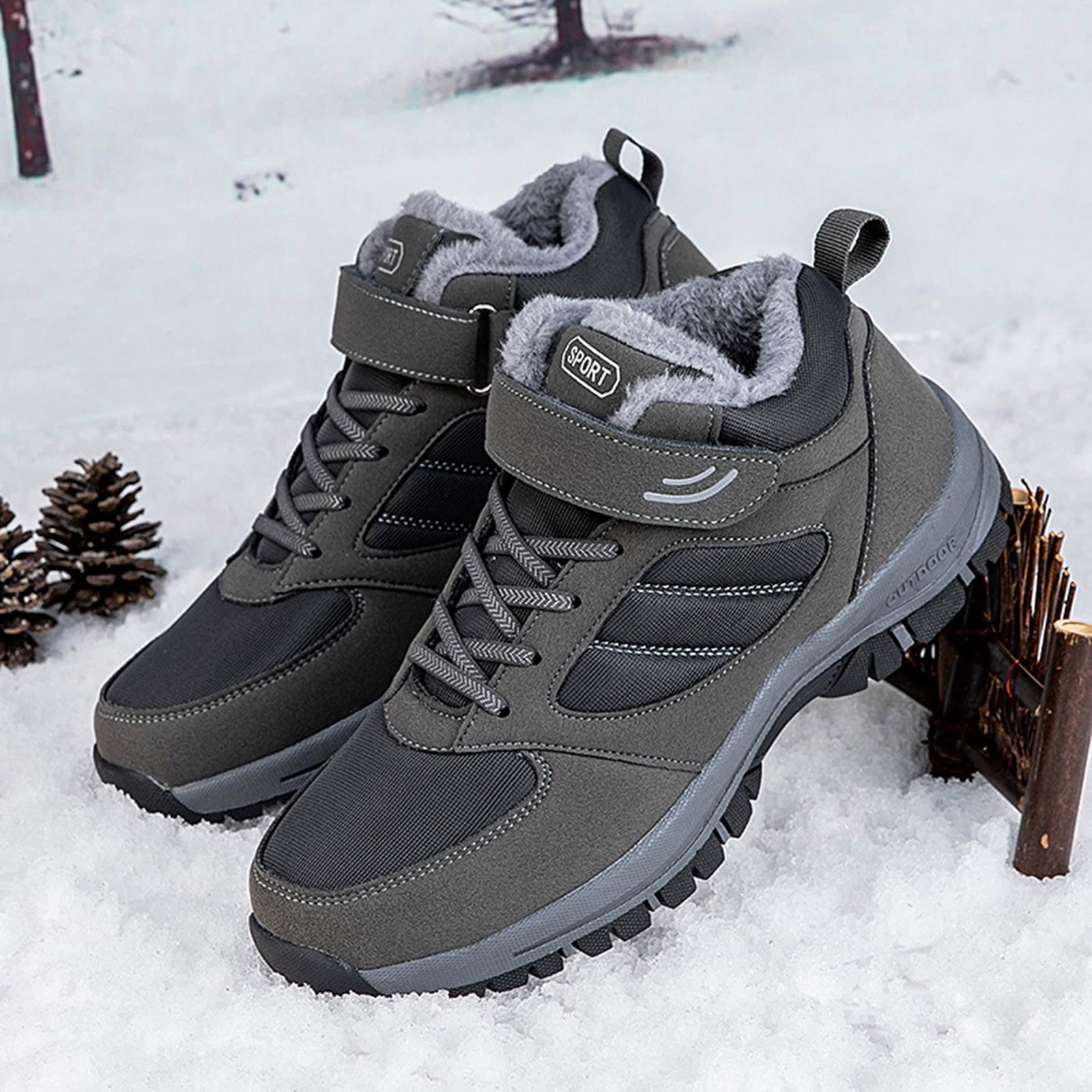 FGUUTYM Botines para mujer Zapatos negros de algodón Zapatillas de hombre Botas cortas Botas de nieve unisex invierno cálidas botas de invierno botas de invierno más zapatos deportivos de terciopelo