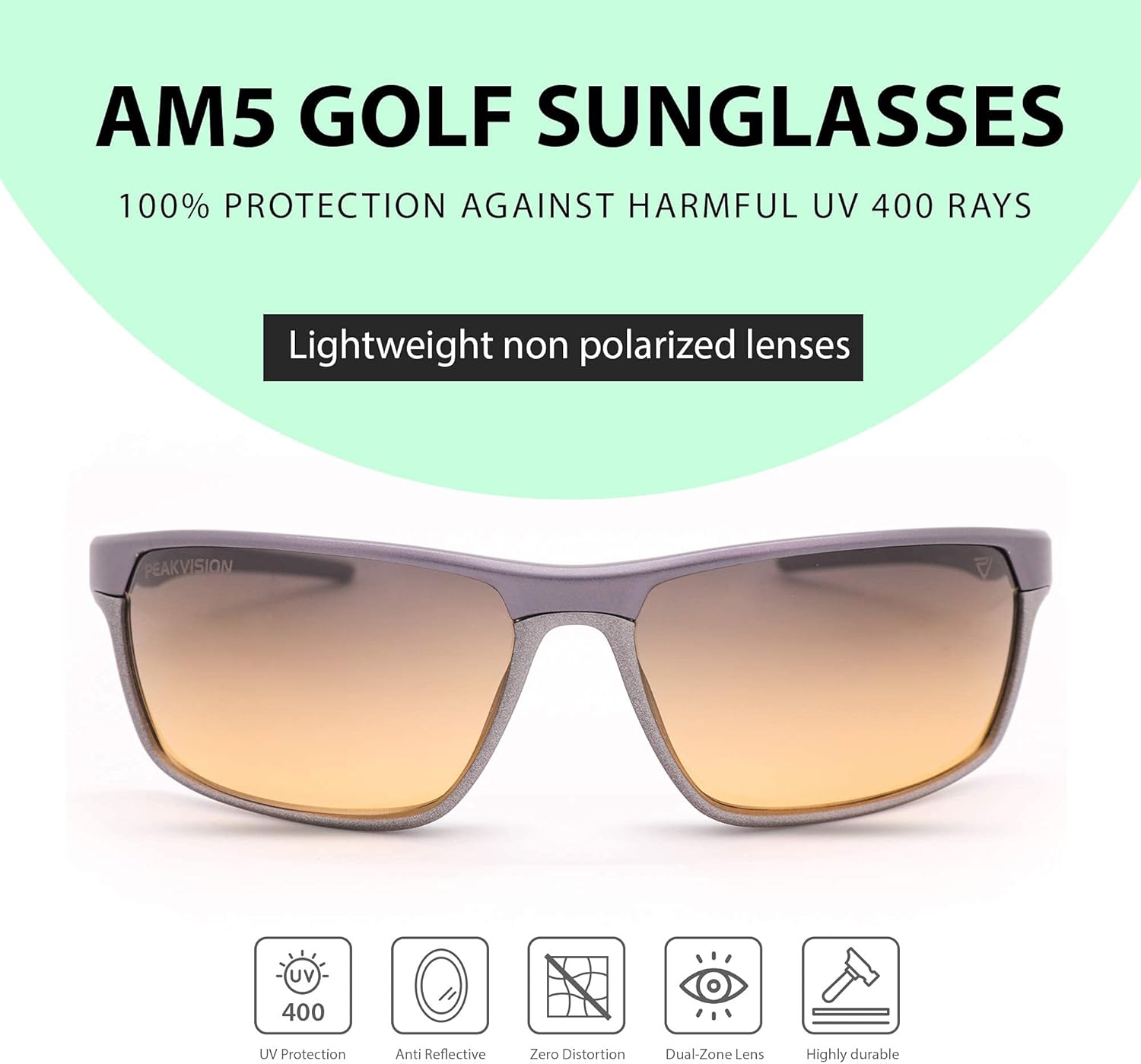 AM5 Non-Polarized Sunglasses Unisex-Lightweight Frames-Dual-Zone Lens-Technology